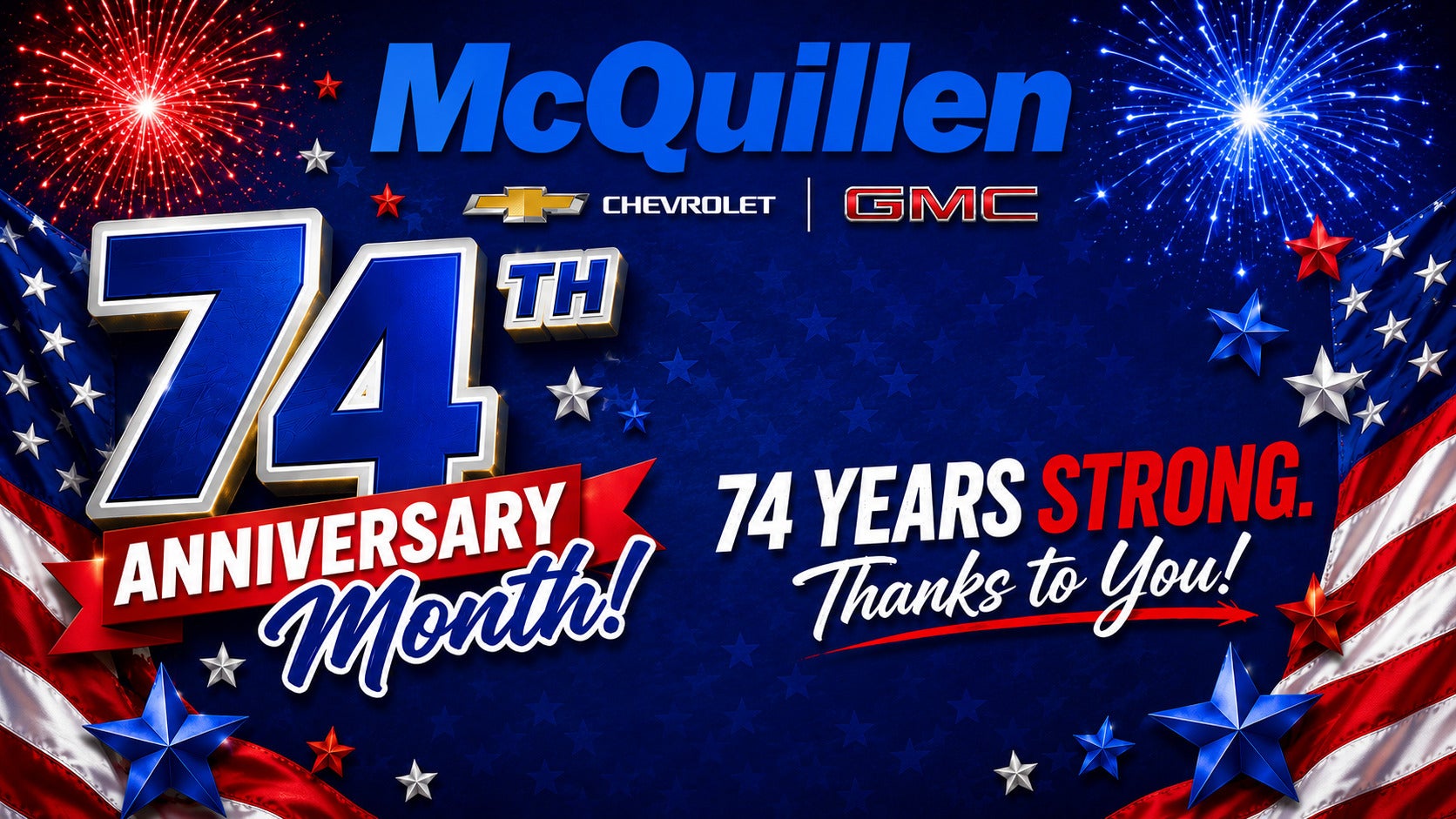 McQuillen's 74th Anniversary Month